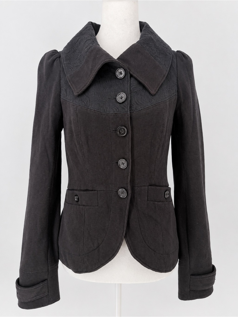 Free People Y2K Boho Military Jacket Whimsigoth Prairie Gothic Victorian XS